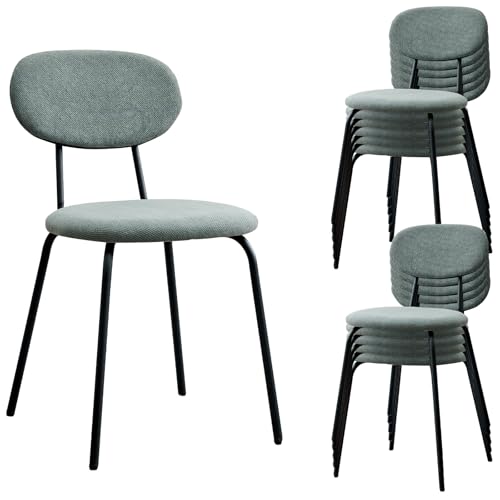 Stackable Guest Chairs Set of 12, Upholstered Waiting Room Chairs with Metal Legs for Reception, Breakroom, School, Meeting, Office - color: Green, size: Set of 12