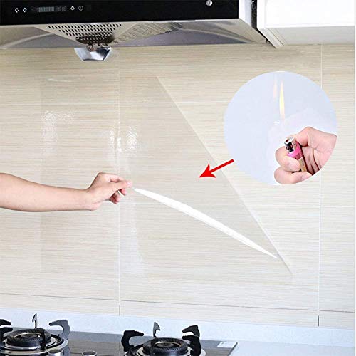 Clear Contact Paper Oil Proof Waterproof Wallpaper for Kitchen Backsplash | Self Adhesive Vinyl Film High Temperature Resistant Transparent Removable Paper for Cupboard Door Wall Kitchen 15.7In*393In - size: 15.7"W x 393"L