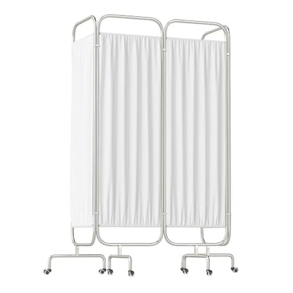 4-Panel Medical Privacy Screen on Wheels, 79"x71" Medical Screen | Portable Medical Privacy Screen Indoor Room Privacy Screen Divider, Stainless Steel Contruction, Folds Easy for Storage - size: 4-Panel