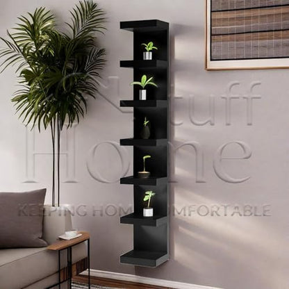 Wall Shelf Unit, 11 3/4x74 3/4,Use Fixing Devices Suitable for The Walls in Your Home. (2 x Black) - color: 2 X Black