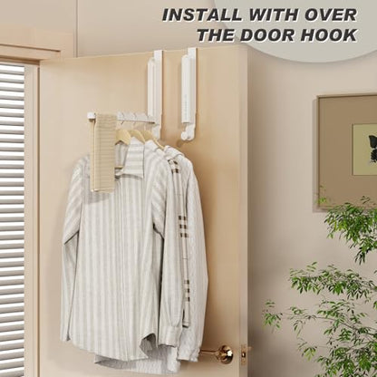 Over The Door Collapsible Drying Rack - Portable & Foldable, Indoor Small Hanging Clothes Drying Rack, White - color: White