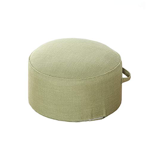 Round Pouf Foot Stools Comfortable Ottoman Floor Seat Cushion Movable Foot Rest Washable Case for Living Room, (Light Green) - color: Light Green