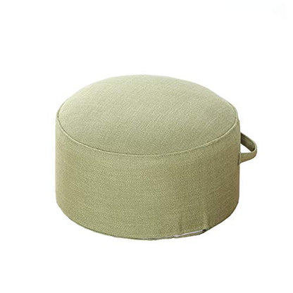 Round Pouf Foot Stools Comfortable Ottoman Floor Seat Cushion Movable Foot Rest Washable Case for Living Room, (Light Green) - color: Light Green