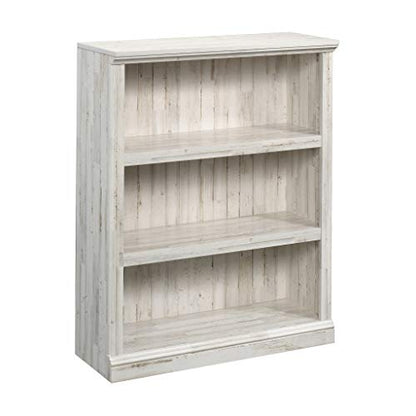 Sauder 3 Tier Book Shelf Wooden Bookcase Multipurpose Bookshelf for Home Office, Living Room, in White Plank - color: White Plank Finish