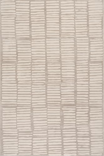 nuLOOM Kailani Cream/Grey Abstract Washable Area Rug, 5' x 8' | Nuloom Kailani Abstract 5' x 8' Machine Washable Area Rug for Living Room Bedroom Dining Room, Cream/Grey - color: Grey, size: 5' x 8' (Rectangular)