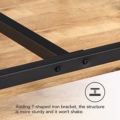 HOOBRO Bar Table and Chairs Set, 47.2” Rectangular Pub Table with 2 Stools for Small Space, 3-Piece Breakfast Set, Sturdy Metal Frame, Easy to Assemble, Greige BG52BT01 - color: Greige + Black