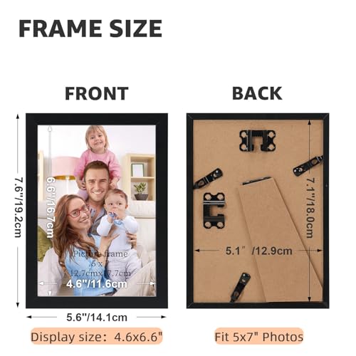 Giftgarden 5x7 Picture Frame Black Set of 3, Thin Photo Frames 5 by 7 for Wall and Tabletop Display - color: Black*3, size: 5x7