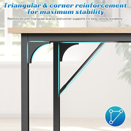 47 inch Computer Desk Modern Writing Desk, Simple Study Table, Industrial Office Desk, Sturdy Laptop Table for Home Office, Nature - color: Nature, size: 47 inch