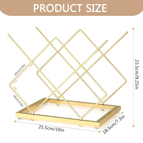 Urban Deco Gold Wine Rack Small Countertop for Cabinets – 5 Wine Holder Countertop Stylish and Compact Small Wine Racks - color: Gold, size: 5 Bottles
