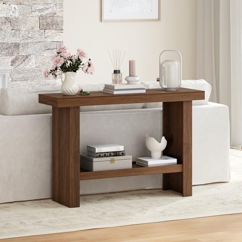 MAHANCRIS Console Table, 39.4'' Entryway Table for Hallway, Narrow Sofa Table Behind The Couch, Modern Foyer Tables for Entrance, Living Room, Corridor, Easy Assembly, Walnut CTZB16801 - color: Walnut, size: 39.4"L x 11.8"W x 31.5"H