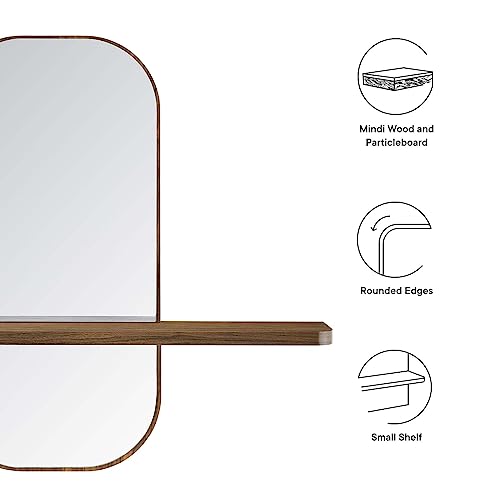Modway EEI-6349-WAL Solstice Mirror, Walnut - color: Walnut