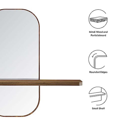 Modway EEI-6349-WAL Solstice Mirror, Walnut - color: Walnut