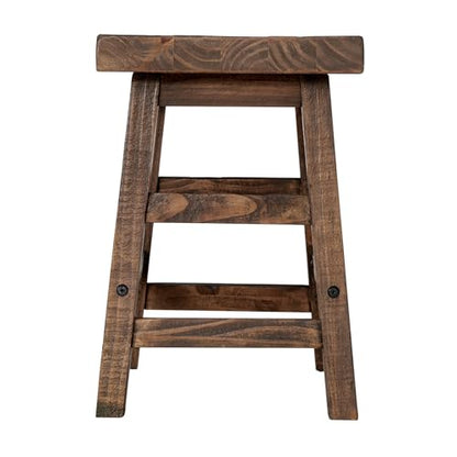Alaterre Furniture Pomona 20-Inch Counter Height Saddle Seat Barstool – Solid Wood, Backless Rustic Farmhouse Stool in Natural Finish for Kitchen Island or Dining Room (Natural) - style: Wood Frame Barstool