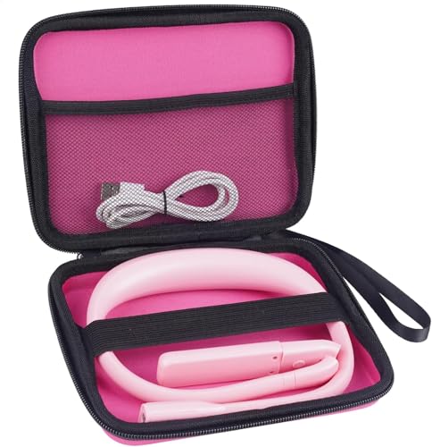 Neck Light with Storage Case, 3 Colors Dimmable Book Reading Light | Eye-friendly, 80H Rechargeable Book Lamp for Reading, Portable, Traveling, Ergonomic, Sewing Knitting Crochet Accessories - color: Pink with storage case