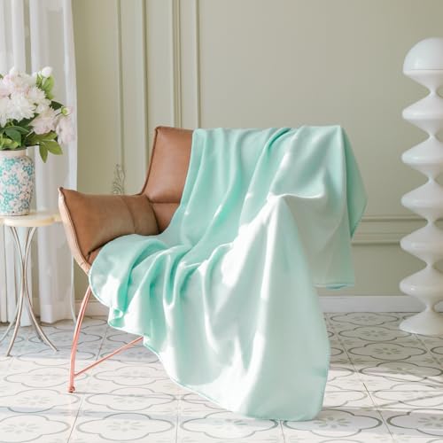 CAI TENG Fleece Throw Blankets Blanket Lightweight Warm Soft Cozy Kids Pet-Friendly Bulk Fleece Blanket Solid for Home, Bed, Sofa, Dorm, Office, Gifts, Outdoor Mint 6 Pack 50 x 60 inch - color: Mint