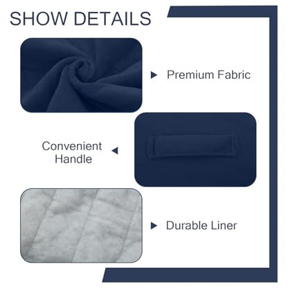 MeMoreCool Round Pouf Ottoman Foot Rest 20x15 Inches, Navy | Navy Round Pouf Footstool, Soft Foam Stuffed Circle Foot Rest for Living Room Bedroom - color: Striped Navy