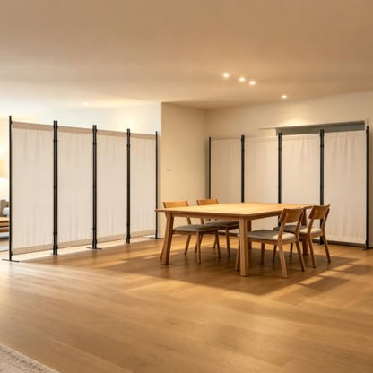 4 Panel Room Divider, 6FT Folding Privacy Screens(Beige, 4 Panel-88'') | Portable Partition Room Dividers, Freestanding Wall Divider for Office, Studio, Room Separation - color: Beige