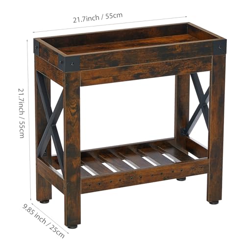 Narrow Side Table, Slim End Table,Sofa Side Table, End Table Nightstand for Bedroom, Living Room, Small Spaces - color: Rustic Brown, style: Farmhouse