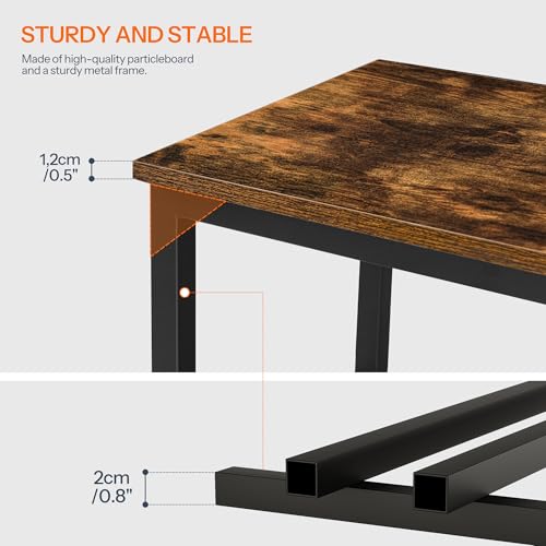HOOBRO End Table with Charging Station, Narrow Side Table with 2 Drawer & USB Ports & Power Outlets, Nightstand for Small Spaces, for Living Room, Bedroom, Rustic Brown and Black BF541BZ01 - color: Rustic Brown + Black