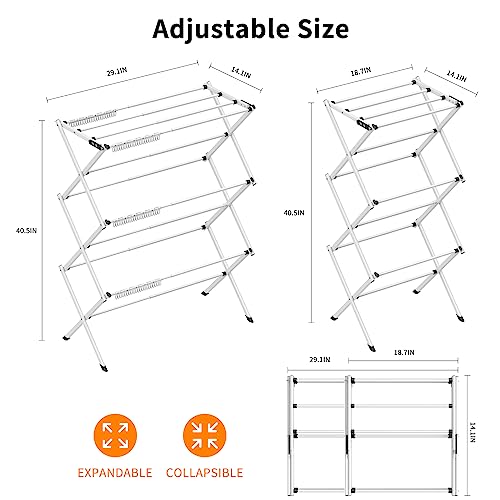 Foldable Drying Rack Clothing,Clothes Drying Rack Folding Indoor and Outdoor Rack,Laundry Drying Rack Collapsible-Black White - color: Black
