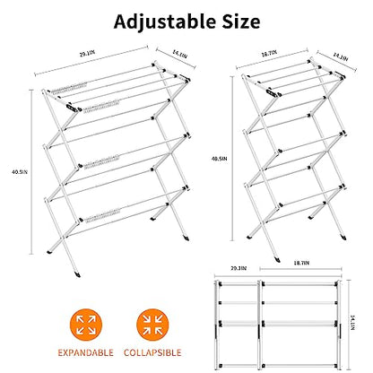 Foldable Drying Rack Clothing,Clothes Drying Rack Folding Indoor and Outdoor Rack,Laundry Drying Rack Collapsible-Black White - color: Black
