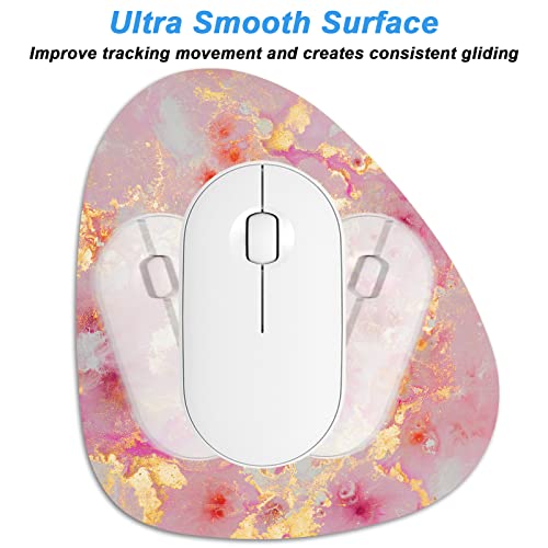 Rimilak Small Mouse Pad 6 x 7 Inch, Irregular Mini Mousepad, Gold Pink Marble - color: Gold Pink Marble, size: 7L x 6W inches