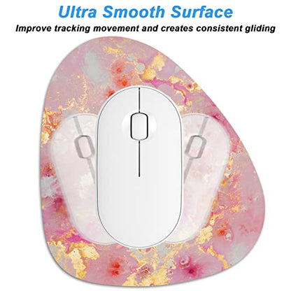 Rimilak Small Mouse Pad 6 x 7 Inch, Irregular Mini Mousepad, Gold Pink Marble - color: Gold Pink Marble, size: 7L x 6W inches