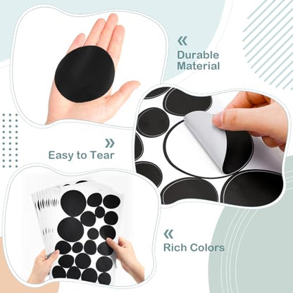 TaoBary 15 Sheet 300 Pcs Irregular Polka Dot Boho Wall Decals,Black | Removable Modern Vinyl Boho Wall Stickers Terrazzo Pattern for Playroom Bedroom - color: Black