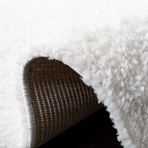 SAFAVIEH August Shag Collection Accent Rug - 2'3" x 4', White, Solid Design, Non-Shedding & Easy Care, 1.2-inch Thick Ideal for High Traffic Areas in Entryway, Living Room, Bedroom (AUG900A) - color: White, size: 2'3" x 4' (Rectangular)