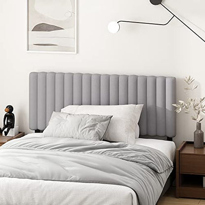 Furinno Roanne Upholstered Tufted Headboard, Full, Glacier - color: Glacier, style: Full-Lines