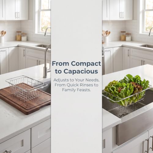 Expandable Over-the-Sink Stainless Steel Dish Rack - size: Extra Large