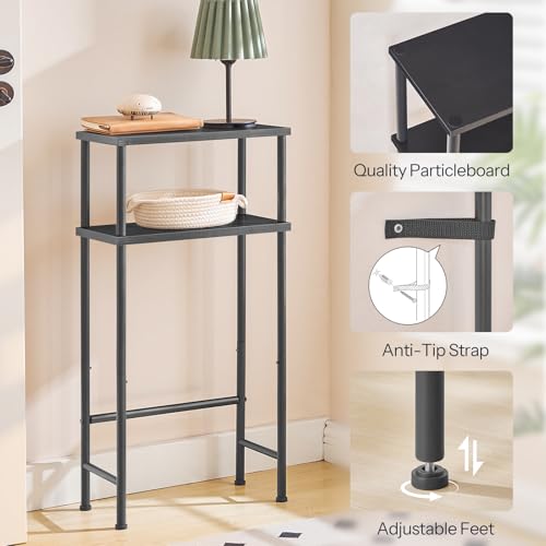 HOOBRO Narrow Console Table for Small Space, Set of 2, 15.7" Entryway Table with Storage, 2 Tier Sofa Table with 2 Shelves, Skinny Console Tables for Entryway, Hallway, Foyer, Black BB40XGP201 - color: Black
