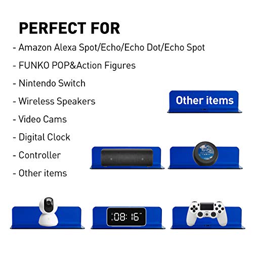 OAPRIRE Small Floating Wall Shelves Set of 2 - Personalize&Easily Expand Wall Space - 9 Inch Acrylic Wall Shelf for Bedroom, Gaming Room, Living Room, Bathroom, Office, with Cable Clips - Clear Blue | Strong Tape Adhesive Wall Shelf, Easy Installation, Ho