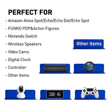 OAPRIRE Small Floating Wall Shelves Set of 2 - Personalize&Easily Expand Wall Space - 9 Inch Acrylic Wall Shelf for Bedroom, Gaming Room, Living Room, Bathroom, Office, with Cable Clips - Clear Blue | Strong Tape Adhesive Wall Shelf, Easy Installation, Ho