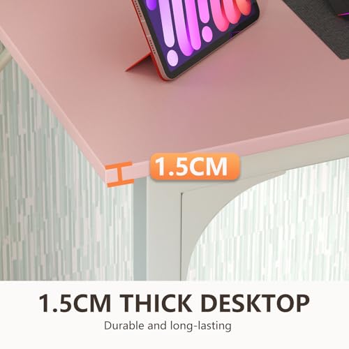 BestOffice Computer Desk,Home Office Desk, Modern Simple Style for Home Office Study Writing (Pink, 32 Inch) - color: Pink, size: 32 Inch