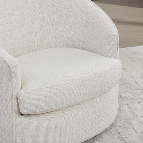 CHITA Barrel Swivel Accent Chair, FSC Wood Frame, Fully Assembled, Cream | Modern Armchair with FSC Certified Wood Frame, Living Room Chair for bedroom & office, 31.5"Dx32.3"Wx28.7"H, 350 Lbs Capacity - color: Cream - Fabric