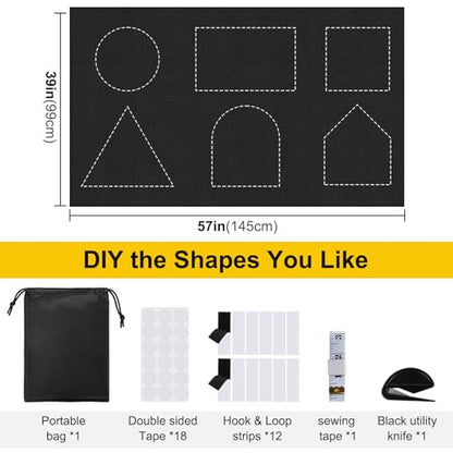 Serlmwnt 100% Blackout Bedroom Curtains, No-Drill, Customizable Blackout Curtains (Suitable for Bedrooms, Home Theaters, RVs) (57" W x 118" H) - size: 57"W x 118"L (Pack of 1)