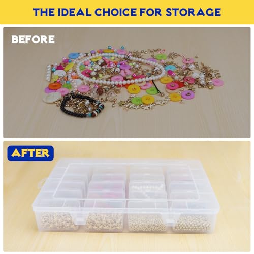 75Pcs Small Bead Organizer Box, Clear Rectangles Bead Storage Containers with Lids, Plastic Craft Storage Box Bead Cases, Mini Small Parts Organizer for Jewelry Nail Screws Seeds and Labels - size: 3pc-Clear