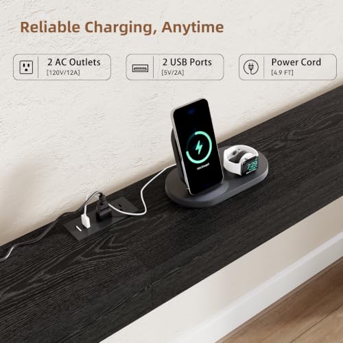 Narrow Console Table with USB Charging & Storage, 94.5" Black | Extra Long Slim, Behind Sofa Couch Table with Outlet, Black Wood Finish, for Entryway,Hallway, Easy Assembly - color: Black