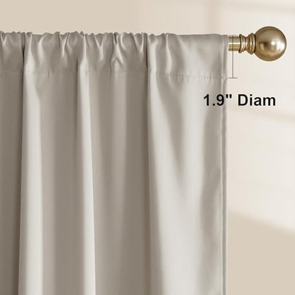 NICETOWN 100% Blackout Bedroom Curtains 63 inch Length, Rod Pocket Thermal Curtains Sound Reducing Window Treatment for Living Room, Natural, W52 x L63, 2 Panels - color: Natural, size: 52"W x 63"L (Pack of 2)