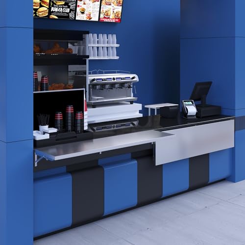 AmGood Stainless Steel Folding Wall Shelf 18 in. x 72 in. | NSF | Concession Stand, Food Truck, Kitchen, Restaurant, Garage, Laundry, Utility Room - size: 72" Long X 18" Deep