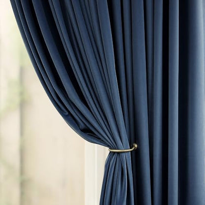 Navy Blue Velvet Curtains 72 Inch Long 2 Panels Moody Vira Thermal Insulated Room Darkening Window Shades Soundproof Dark Out Curtain for Living Room Dining Office Kids Children Boys Bedroom 72 Length - color: Navy Blue, size: 52"W x 72"L (Pack of 2)