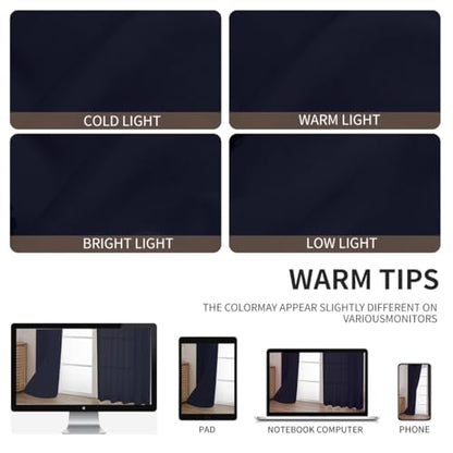 CUCRAF Sheer Curtains Panels for Living Room Bedroom Small Window Semi Treatment Drapes Voile Rod Pocket,Set of 2 (54 x 63 inches Long,Navy Blue) - color: Navy Blue, size: 54"W x 63"L (Pack of 2)