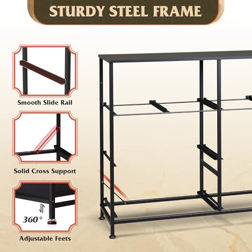 WLIVE Wide Dresser for Bedroom, 8 Drawer Chest of Drawers, Black | 8 roomy fabric drawers, Wide storage design, Bedroom or closet use, Sturdy steel frame, Smooth wood tabletop - color: Black, style: 8 Drawers