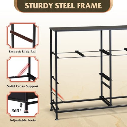 WLIVE Wide Dresser for Bedroom, 8 Drawer Chest of Drawers, Black | 8 roomy fabric drawers, Wide storage design, Bedroom or closet use, Sturdy steel frame, Smooth wood tabletop - color: Black, style: 8 Drawers