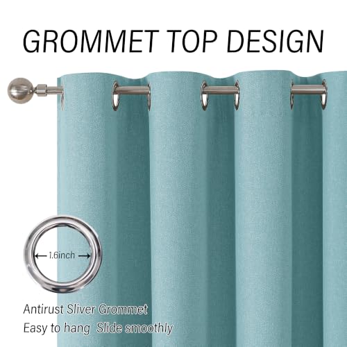 ChrisDowa Lake Blue Blackout Curtains 45 Inches Long 2 Panels for Bedroom | Room Darkening,Light Blocking,Thermal Insulated,Faux Linen,Farmhouse,Grommet,Window Treatment,Drapes,Living Room,52x45 - color: Sky Blue, size: 52"W x 45"L (Pack of 2)