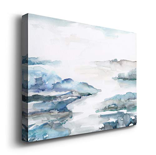 Renditions Gallery Nature Canvas Wall Art Modern Paintings Decorations Blue White Cloudy Waves Abstract Wall Hanging Glam Artwork Prints for Bedroom Dining Office Kitchen - 8"x12" LT10 - color: Abstract Waves (2), size: 12"L x 8"W