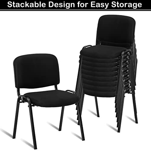 VINGLI 10-Pack Waiting Room Chairs, Stackable Chair for Office, Mesh-Black | Stacking Chairs, Armless Church Chairs, Space-saving, Guest & Reception, Office Lobby, Business Hall - color: Fabric Mesh-black, size: 10-pack