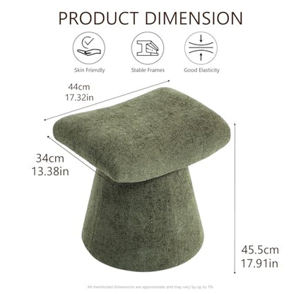 Modern Ottoman with Soft Padded Seat, Multifunctional Vanity Stool, Upholstered Footrest Stool for Living Room and Bedroom - color: Olive Green