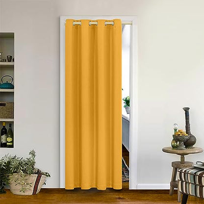 MYSKY HOME Blackout Curtain for Bedroom, Grommet Room Darkening Curtain, Amazing Triple Weave Thermal Insulated Curtain, 1 Curtain Panel ( 52 x 72 Inch, Yellow ) - color: Mustard Yellow, size: 52"W x 72"L (Pack of 1)